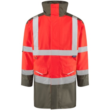 Leo Workwear A01-R-GY TAWSTOCK Leo EcoViz 4K Baffle Lined Anorak